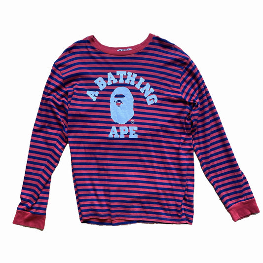 Blue and Red Hoops Bape T-Shirt